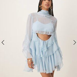 Bardot Anyssa Long-Sleeve Ruffle Mini Dress